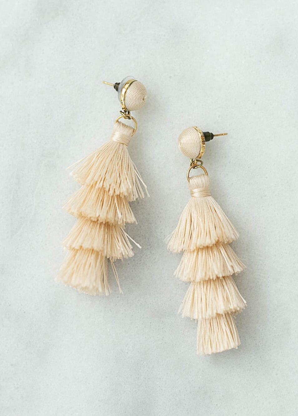 Joyfolie Mia Joy Cascade Earrings in Cream